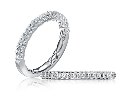 A.JAFFE 14K White Gold And 0.65 CTW Pave' Diamond Band