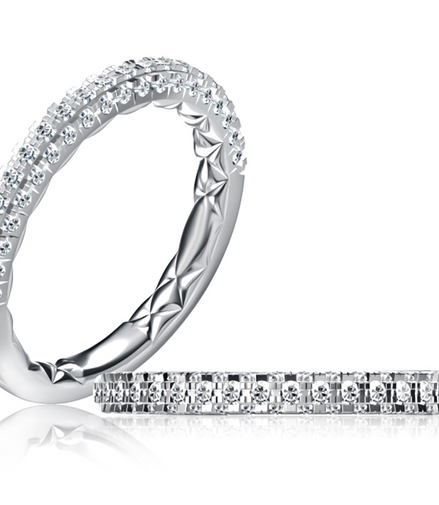 A.JAFFE 14K White Gold And 0.65 CTW Pave' Diamond Band