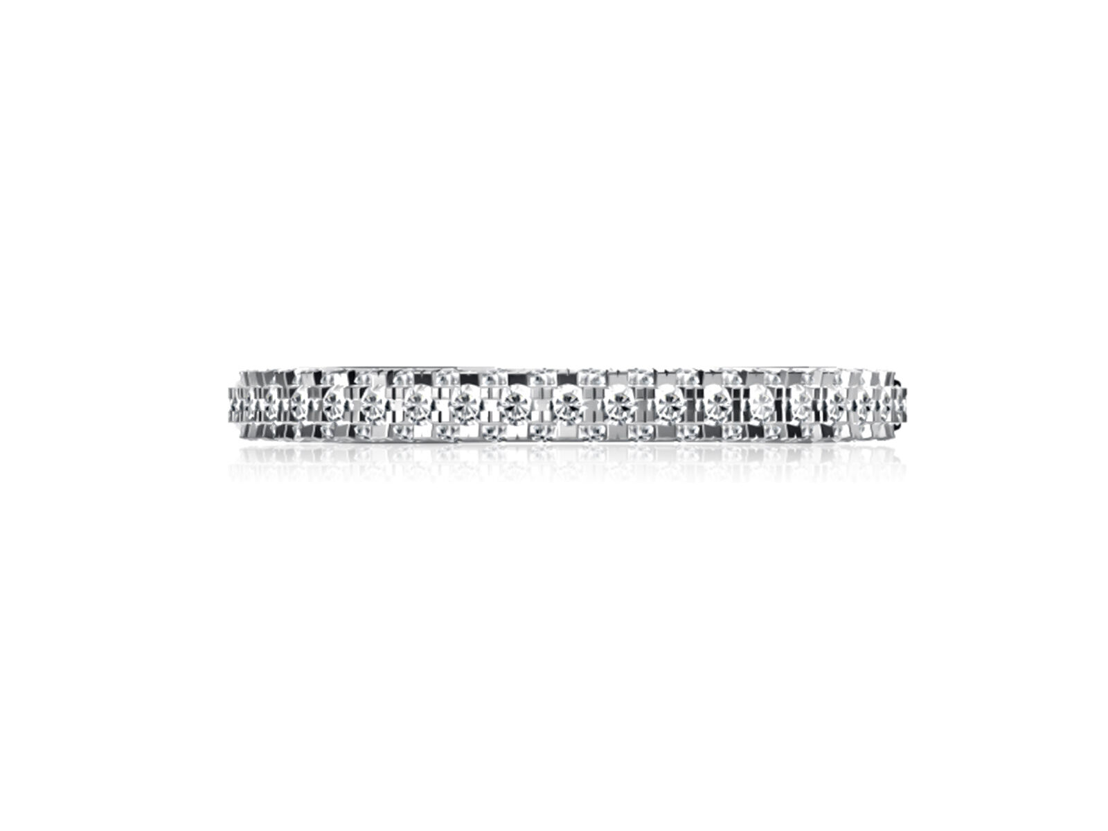 A.JAFFE 14K White Gold And 0.65 CTW Pave' Diamond Band
