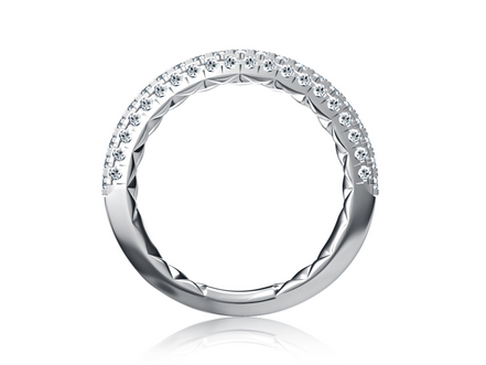 A.JAFFE 14K White Gold And 0.65 CTW Pave' Diamond Band