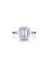 Lafonn Sterling Silver W/Platinum Overlay 2.62 CTW Simulated Diamond Emerald-Cut Bezel-Set Ring Size 7