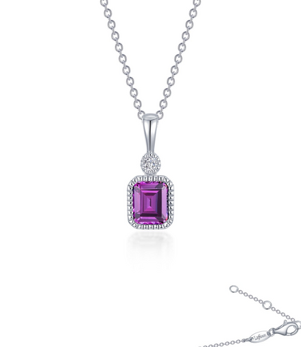 Lafonn 0.91 CTW Simulated Diamond And Simulated Alexandrite June Birthstone Necklace