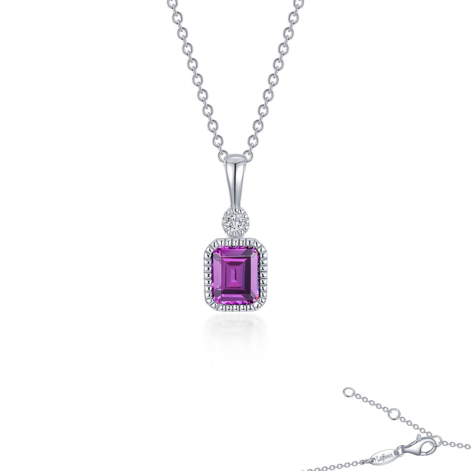 Lafonn 0.91 CTW Simulated Diamond And Simulated Alexandrite June Birthstone Necklace