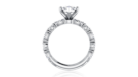 A.JAFFE 14K White Gold Marquise Engagement Ring