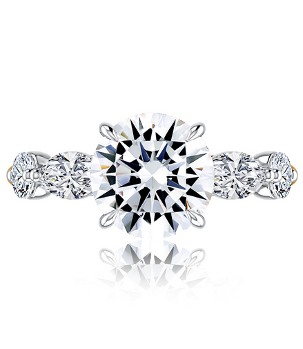 A.JAFFE 14K Yellow Gold Round Diamond Engagement Ring