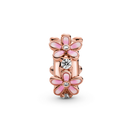 Pandora Moments Pink Daisy Spacer Clip Charm