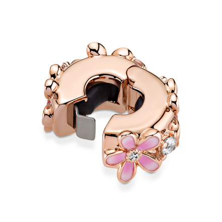 Pandora Moments Pink Daisy Spacer Clip Charm
