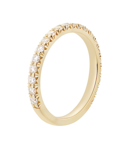 14K Yellow Gold Round Natural Diamond Wedding Band