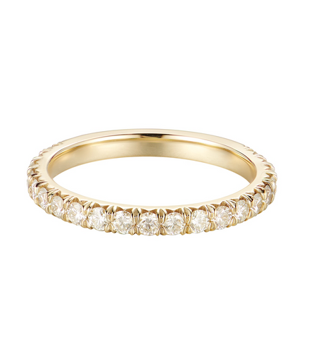 14K Yellow Gold Round Natural Diamond Wedding Band
