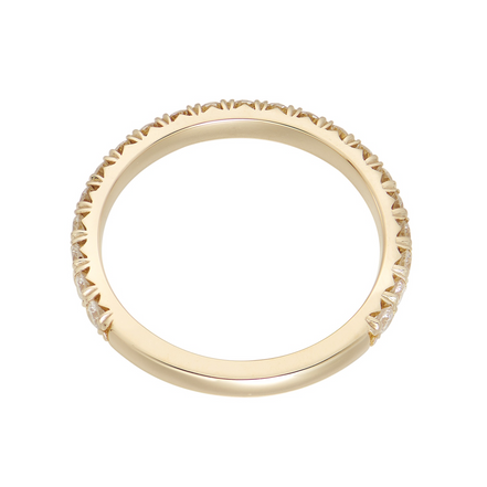 14K Yellow Gold Round Natural Diamond Wedding Band