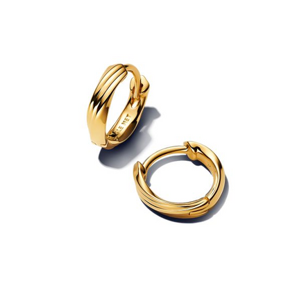 Pandora Essence 14K Gold-Plated Twisted Huggie Earrings