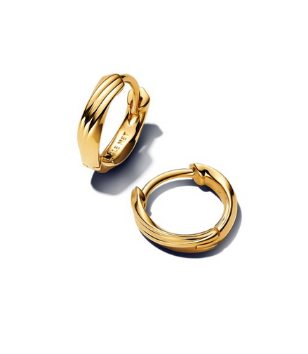 Pandora Essence 14K Gold-Plated Twisted Huggie Earrings