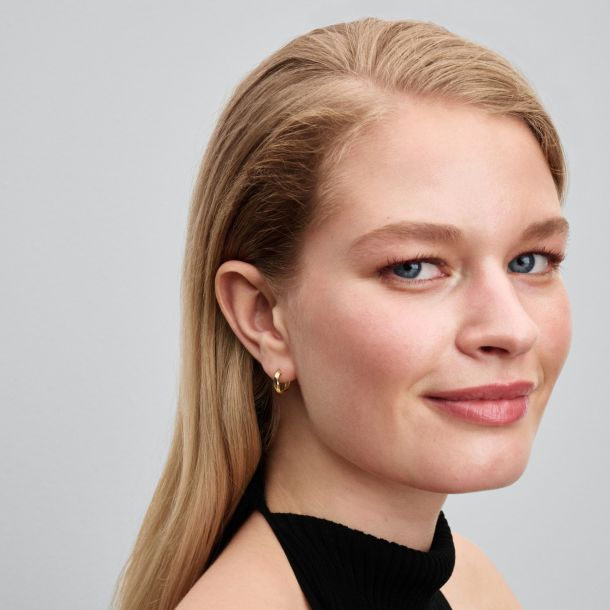 Pandora 14K Yellow Gold Twisted Huggie Earrings