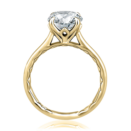 A.JAFFE 14K Gold Classic Four Prongs Solitaire Round Center Diamond Semi-Mount Engagement Ring