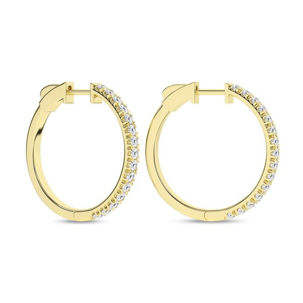 Revelation 14K Yellow Gold 1 CTW Diamond Hoop Earrings