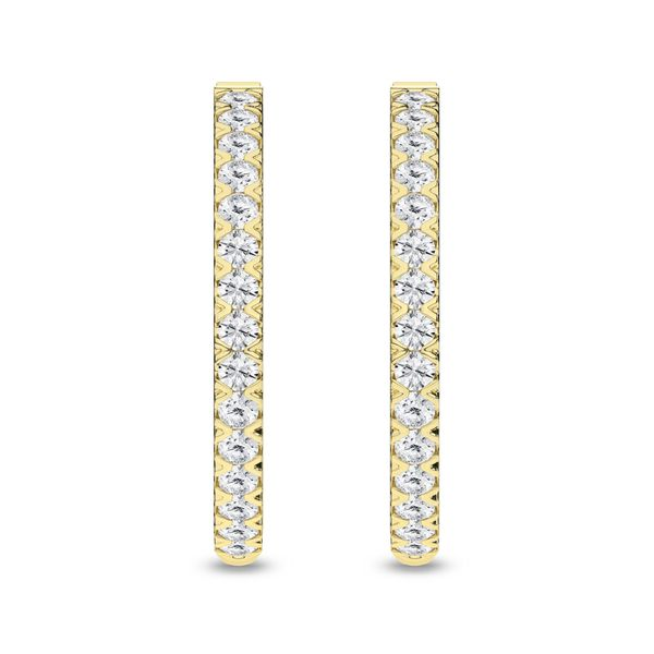 Revelation 14K Yellow Gold 1 CTW Diamond Hoop Earrings