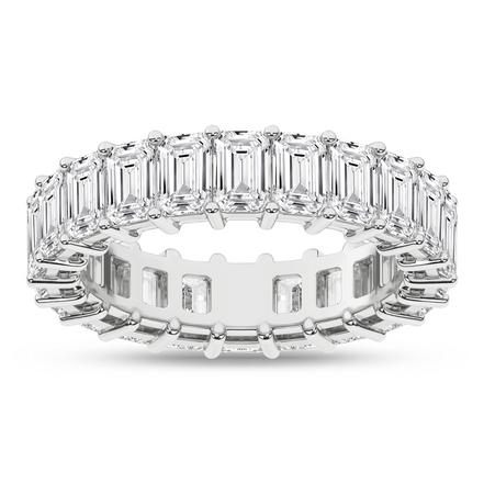 Revelation 14K White Gold 5.5 CTW Emerald Cut Lab Grown Wedding Band
