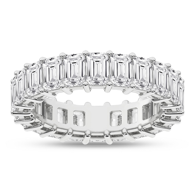 Revelation 14K White Gold 5.5 CTW Emerald Cut Lab Grown Wedding Band