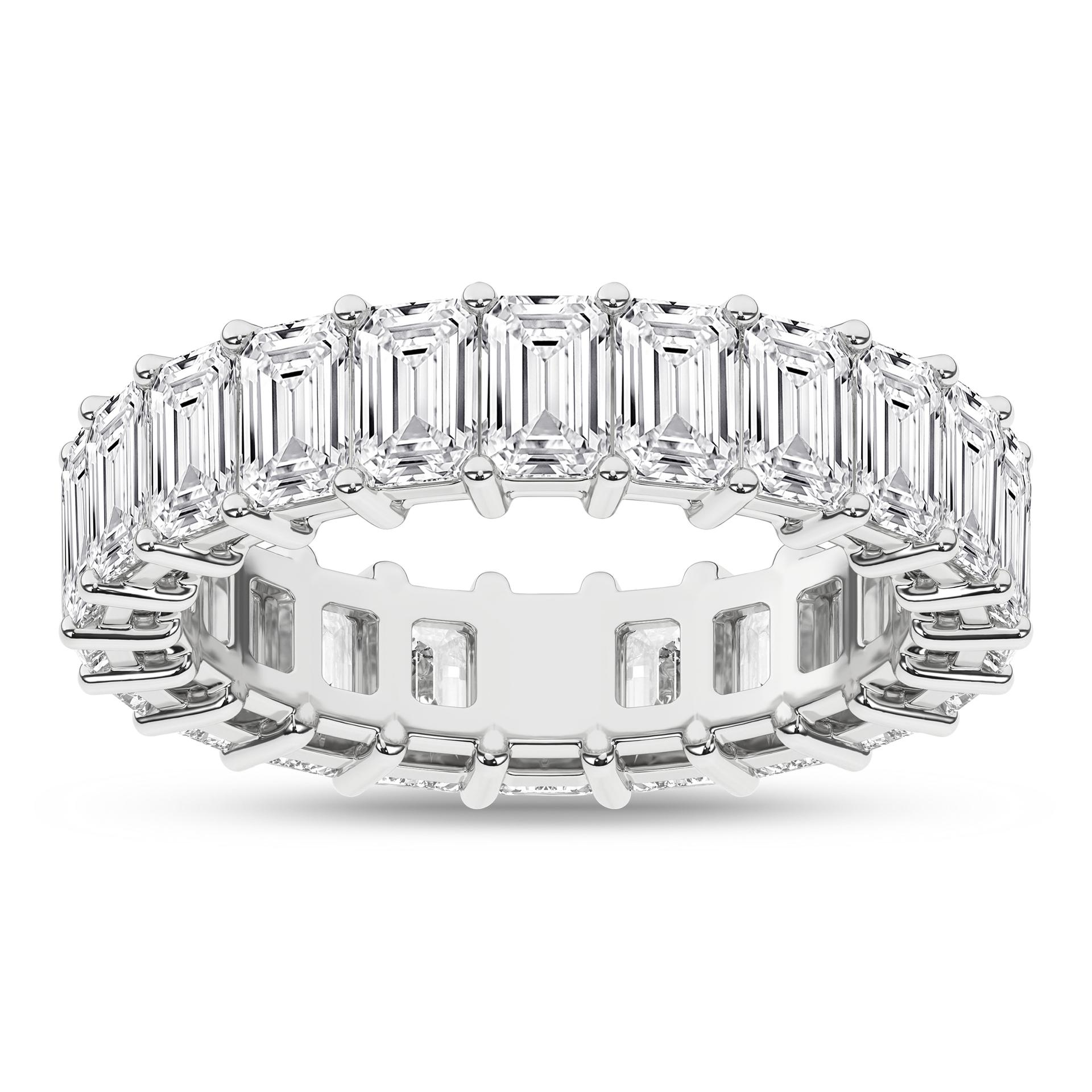 Revelation 14K White Gold 5.5 CTW Emerald Cut Lab Grown Wedding Band