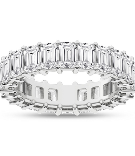 Revelation 14K White Gold 5.5 CTW Emerald Cut Lab Grown Wedding Band