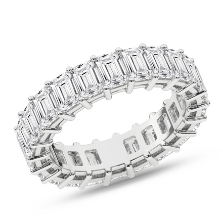 Revelation 14K White Gold 5.5 CTW Emerald Cut Lab Grown Wedding Band