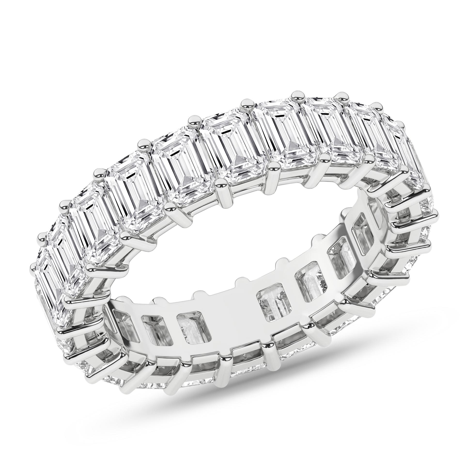 Revelation 14K White Gold 5.5 CTW Emerald Cut Lab Grown Wedding Band