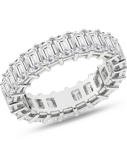 Revelation 14K White Gold 5.5 CTW Emerald Cut Lab Grown Wedding Band
