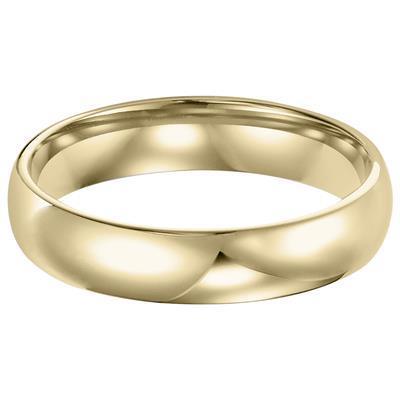 14K Yellow Gold 4MM Low Dome Comfort Fit Plain Wedding Band