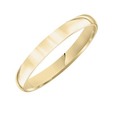 Frederick Goldman 14K Yellow Gold 3MM Low Dome Comfort Fit Plain Wedding Band