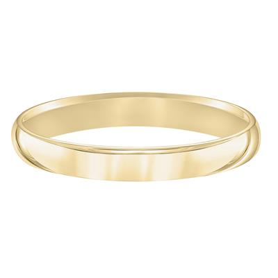 Frederick Goldman 14K Yellow Gold 3MM Low Dome Comfort Fit Plain Wedding Band