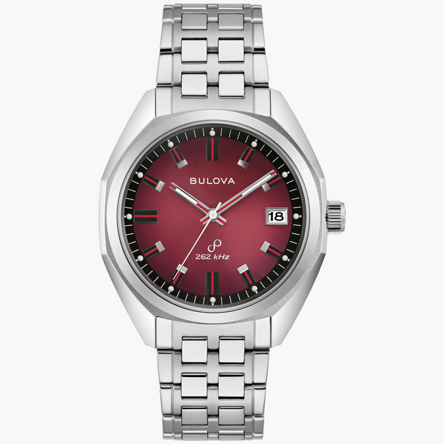 Bulova Jet Star Red Dial Stainless Steel 40mm Watch