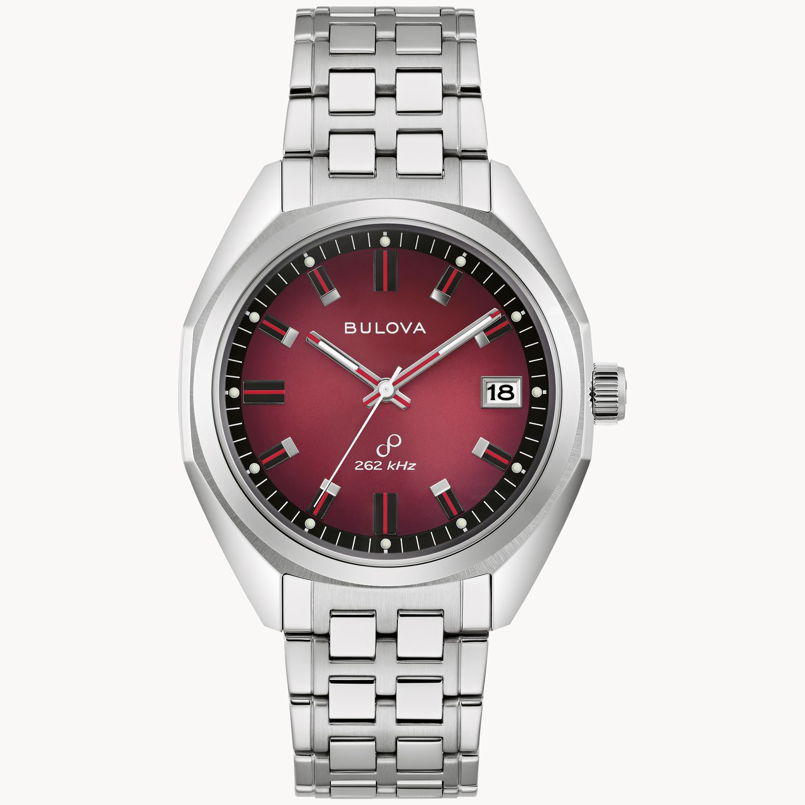 Bulova Jet Star Red Dial Stainless Steel 40mm Watch