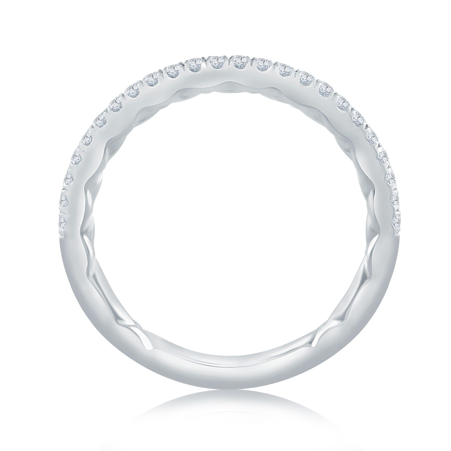 A.JAFFE 14K White Gold 0.18 CTW Diamond Wedding Band