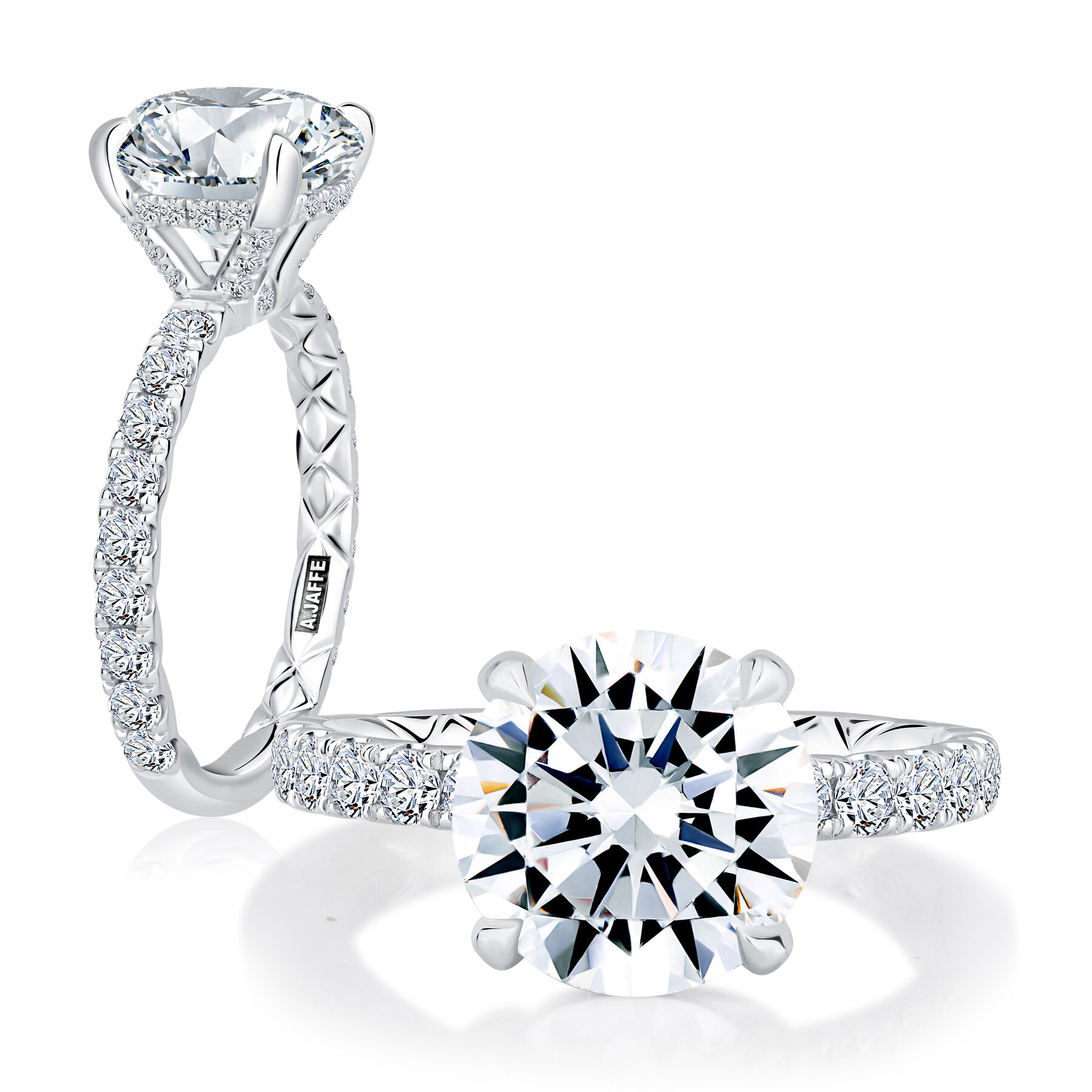 A.JAFFE 14K White Gold 0.78 CTW Diamond Semi-Mount Engagement Ring