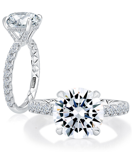 A.JAFFE 14K White Gold 0.78 CTW Diamond Semi-Mount Engagement Ring