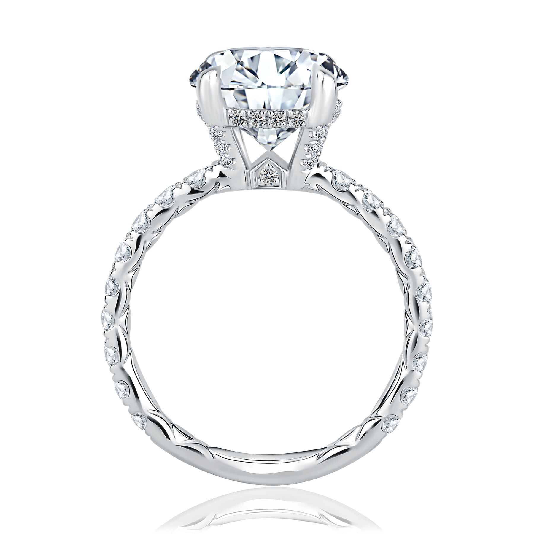 A.JAFFE 14K White Gold 0.78 CTW Diamond Semi-Mount Engagement Ring