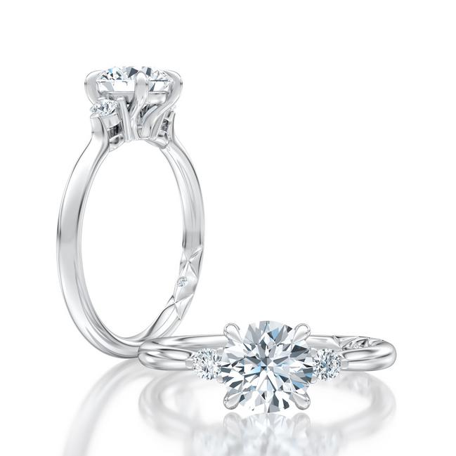 A.JAFFE 14K White Gold 0.10 CTW Diamond Semi-Mount Engagement Ring