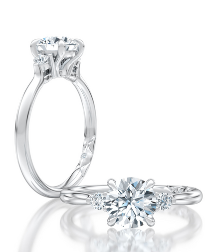 A.JAFFE 14K White Gold 0.10 CTW Diamond Semi-Mount Engagement Ring