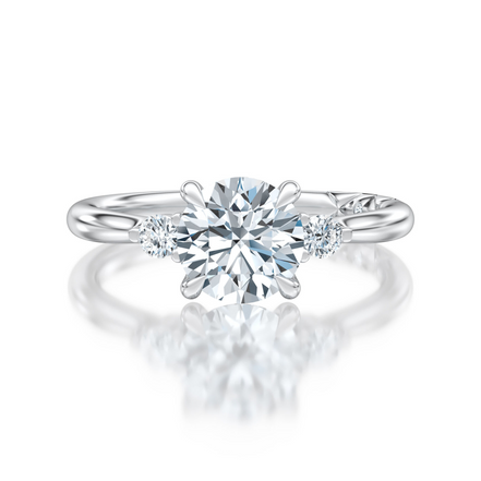 A.JAFFE 14K White Gold 0.10 CTW Diamond Semi-Mount Engagement Ring