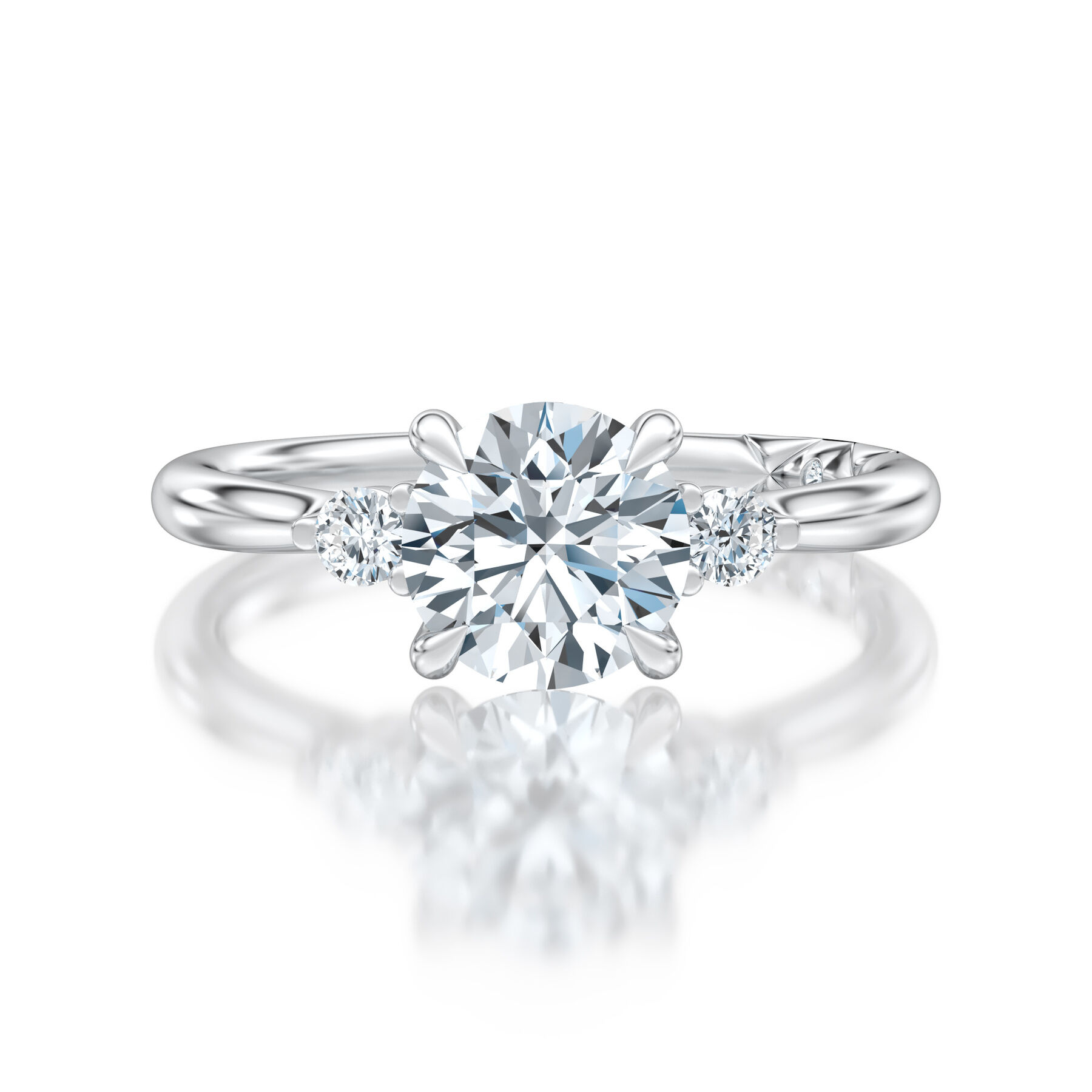 A.JAFFE 14K White Gold 0.10 CTW Diamond Semi-Mount Engagement Ring