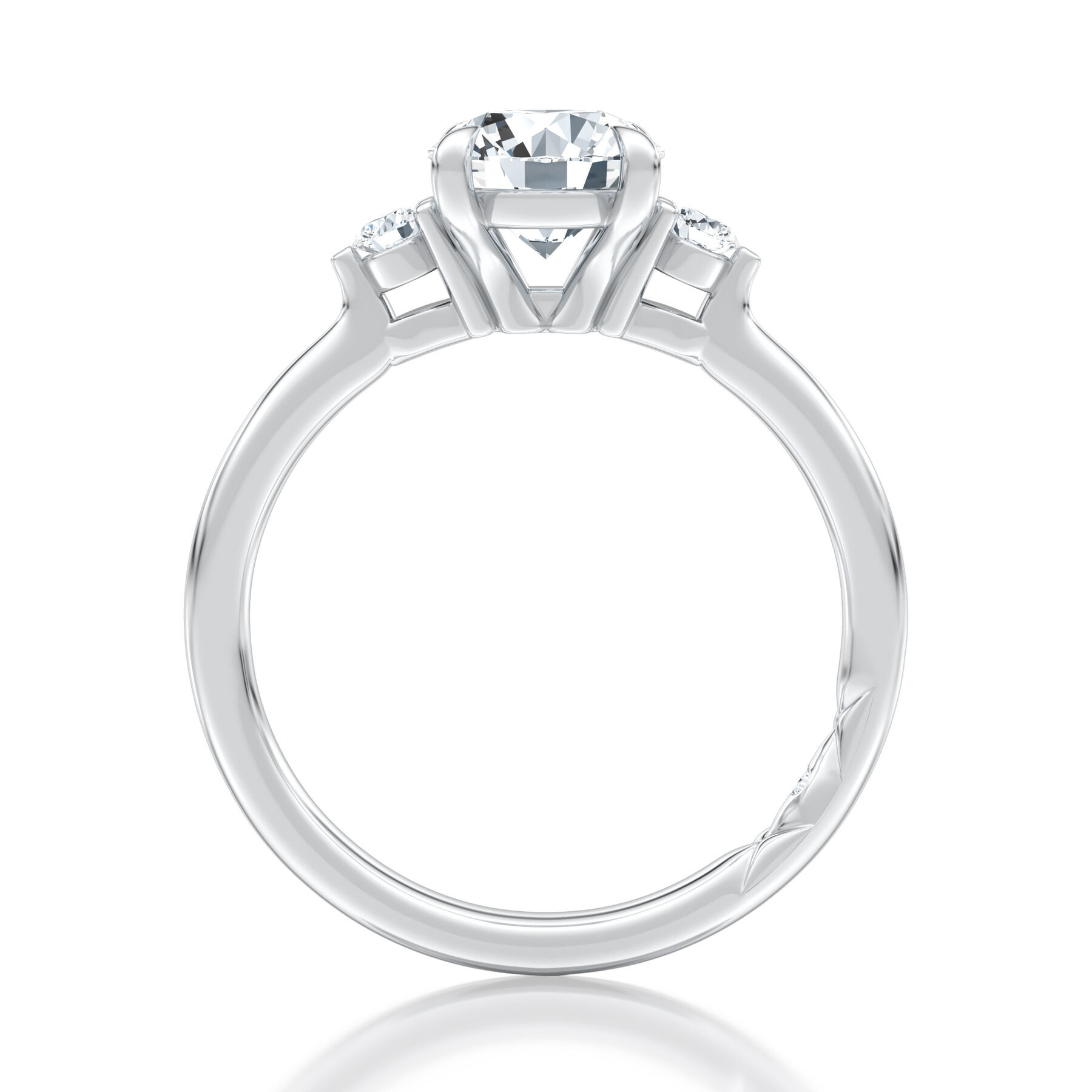 A.JAFFE 14K White Gold 0.10 CTW Diamond Semi-Mount Engagement Ring