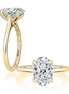 A.JAFFE 14K Yellow Gold Oval Shaped Diamond Semi-Mount Engagement Ring