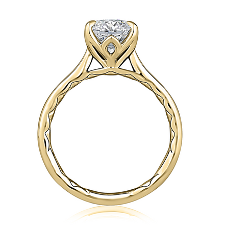 A.JAFFE 14K Yellow Gold Oval Shaped Diamond Semi-Mount Engagement Ring