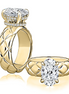 A.JAFFE 14K Yellow Gold 0.19 CTW Diamond Halo Semi-Mount Engagement Ring