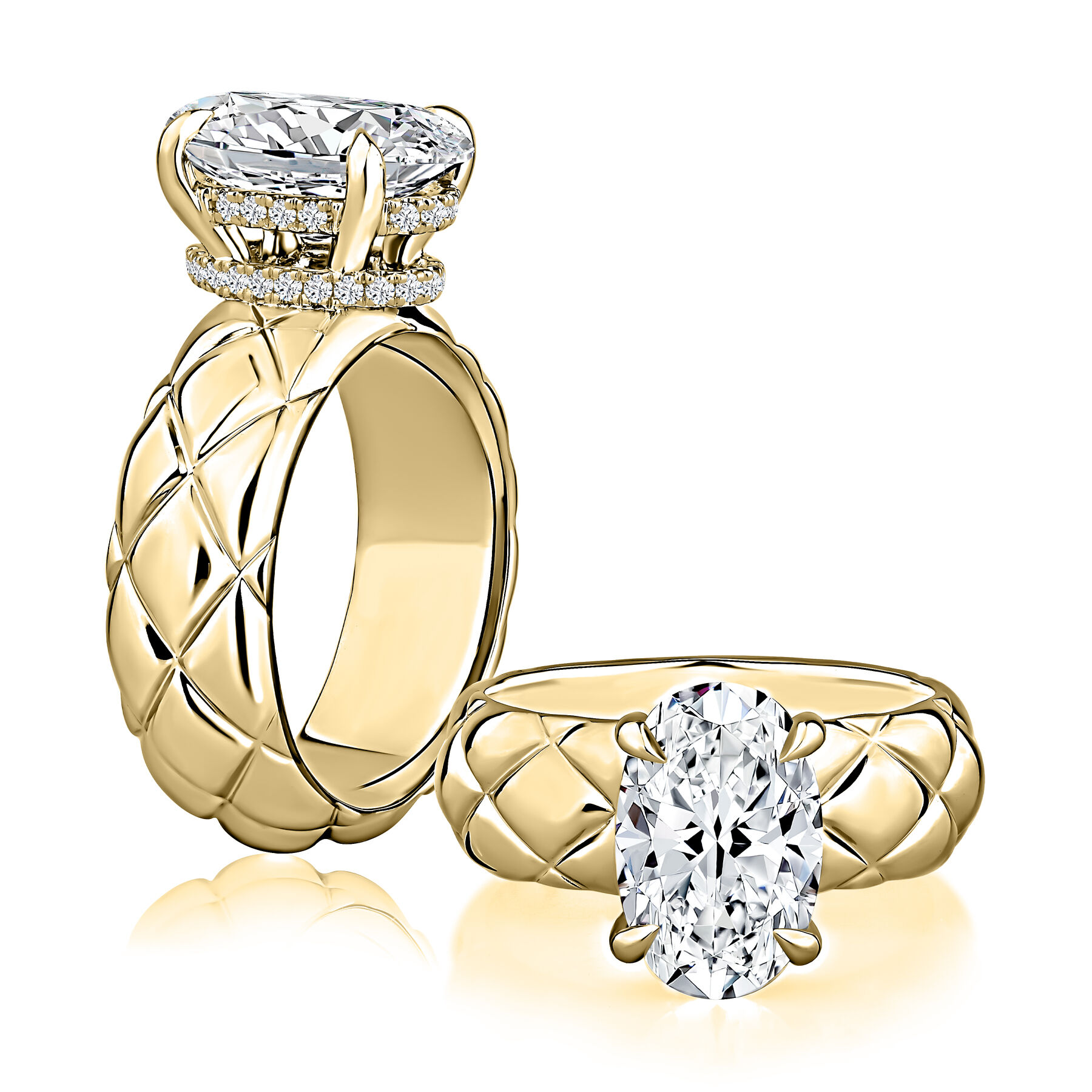 A.JAFFE 14K Yellow Gold 0.19 CTW Diamond Halo Semi-Mount Engagement Ring