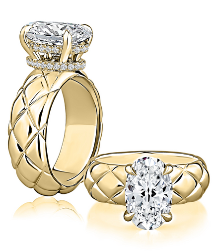 A.JAFFE 14K Yellow Gold 0.19 CTW Diamond Halo Semi-Mount Engagement Ring