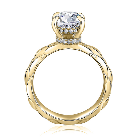 A.JAFFE 14K Yellow Gold 0.19 CTW Diamond Halo Semi-Mount Engagement Ring