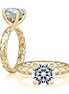 A.JAFFE 14K Yellow Gold 0.08 CTW Diamond Hidden Halo SemiMount Engagement Ring