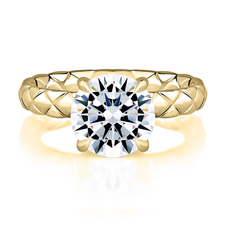 A.JAFFE 14K Yellow Gold 0.08 CTW Diamond Hidden Halo SemiMount Engagement Ring