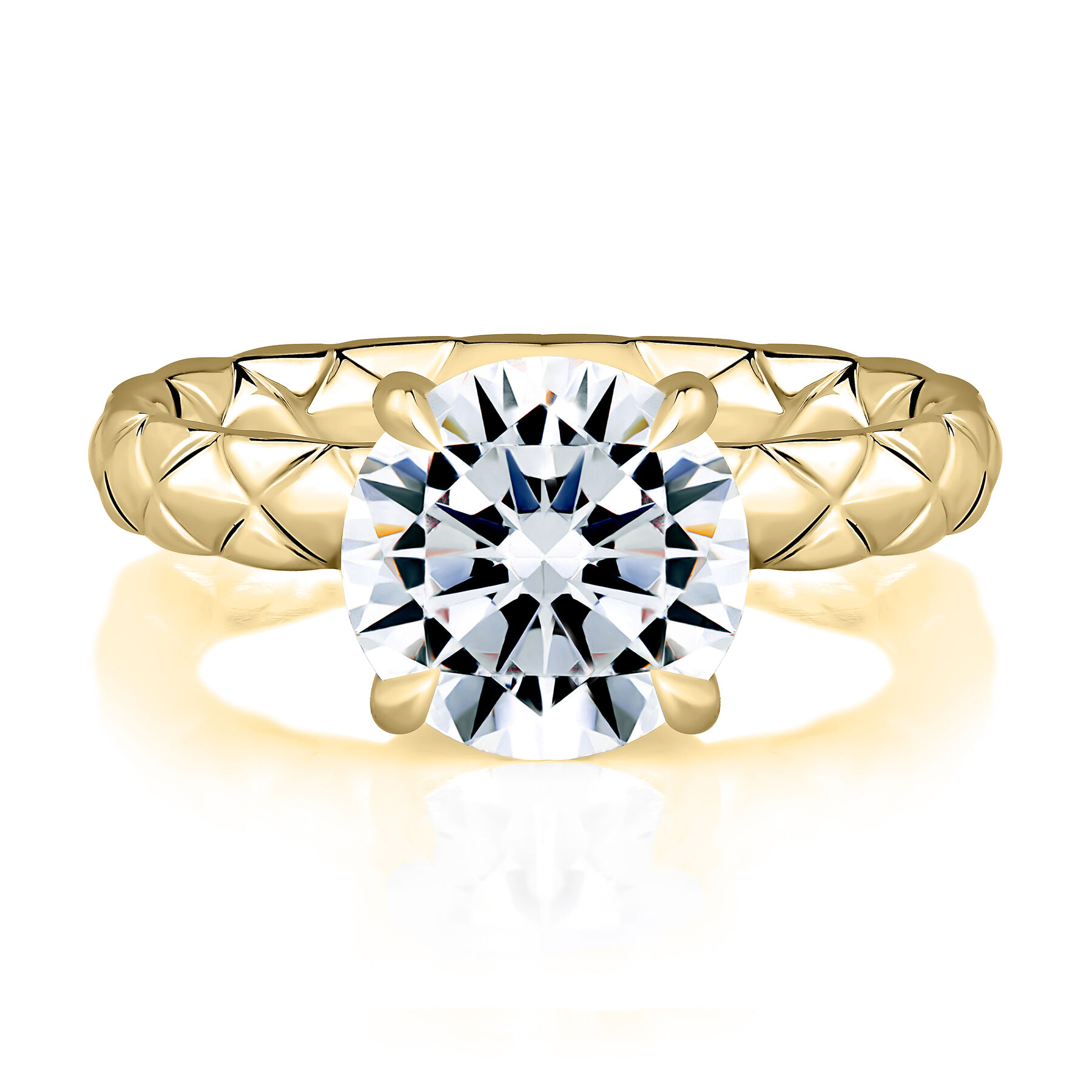 A.JAFFE 14K Yellow Gold 0.08 CTW Diamond Hidden Halo SemiMount Engagement Ring